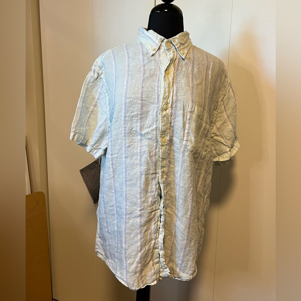 J Crew 100% linen short sleeve button down
